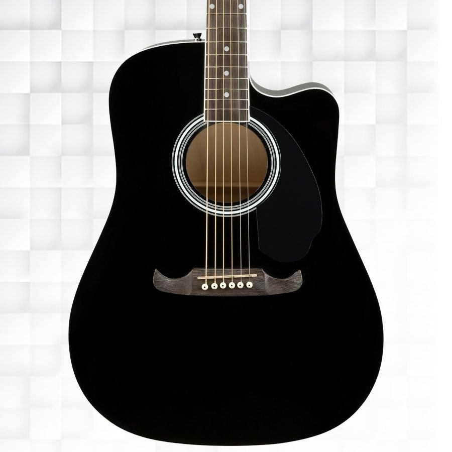 FENDER FA-125CE DREADNOUGHT ELECTRO-ACOUSTIC GUITAR WITH BAG - BLACK 0972713506