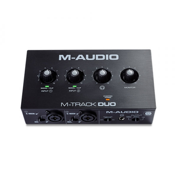 M-AUDIO M-TRACK DUO 2-CHANNEL USB AUDIO INTERFACE WITH 2 COMBO INPUTS WITH CRYSTAL PREAMPS, AND PHANTOM POWER