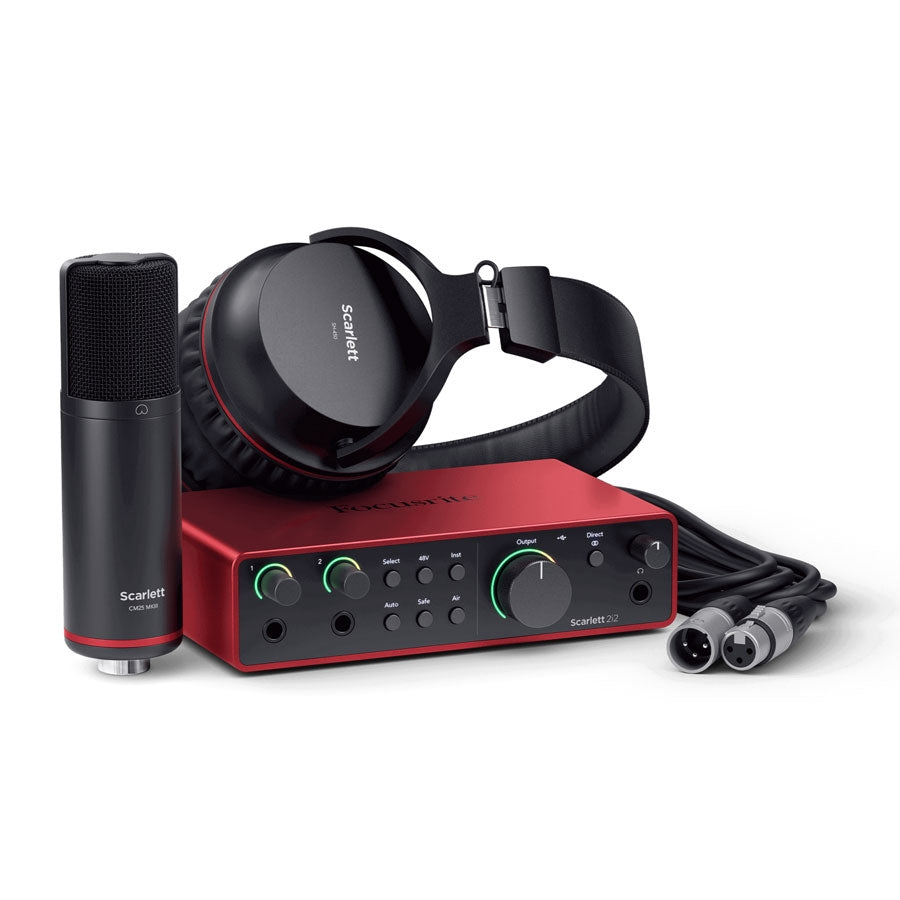 FOCUSRITE SCARLETT 2I2 STUDIO 4TH GENERATION USB AUDIO INTERFACE RECORDING BUNDLE