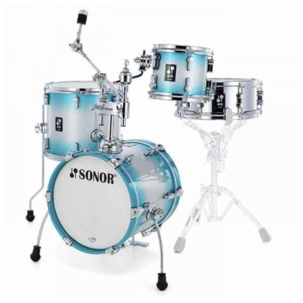 SONOR AQ2 MARTINI SET ASB 4-PIECE ACOUSTIC DRUM SHELL PACK-AQUA-SILVER-BURST