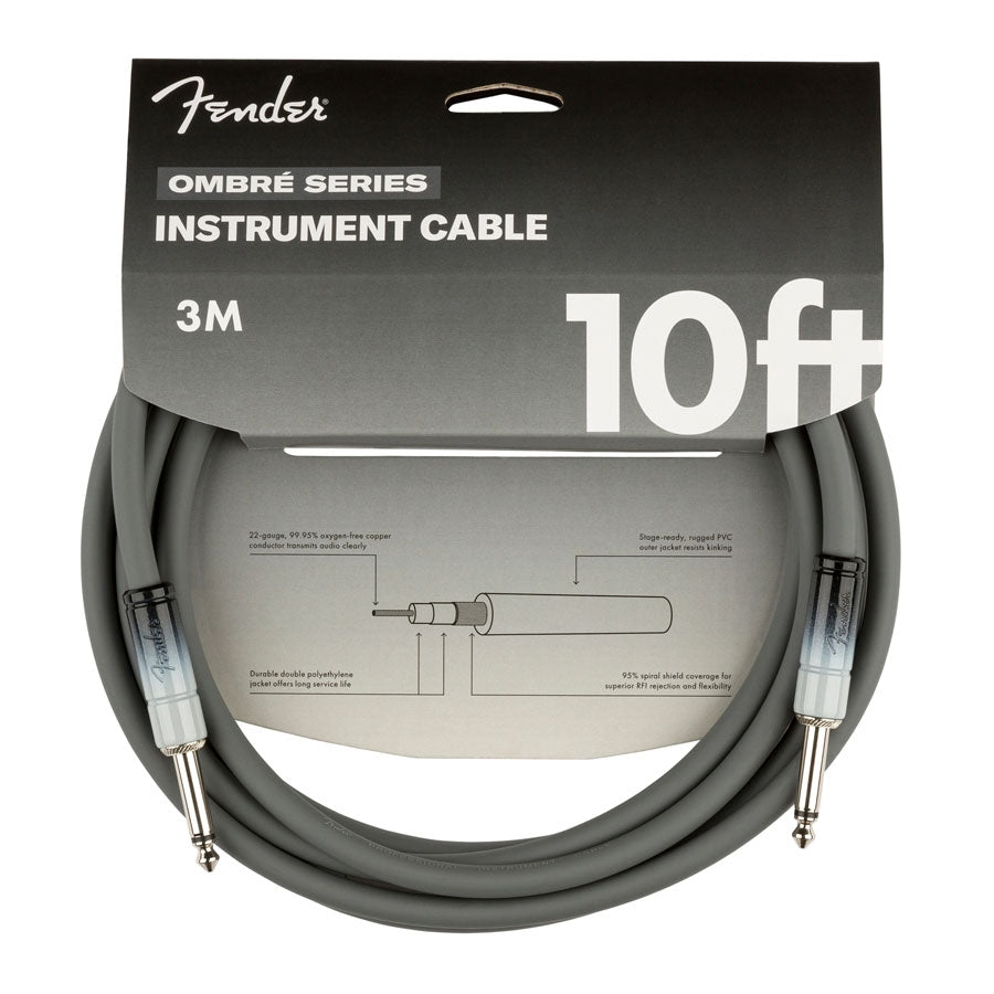 Fender Ombre Series Instrument Cable 10FT Silver Smoke