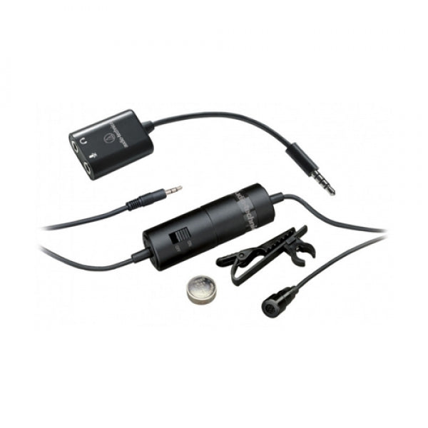 Audio-Technica ATR3350iS Omnidirectional Condenser Lavalier Microphone - Open Box