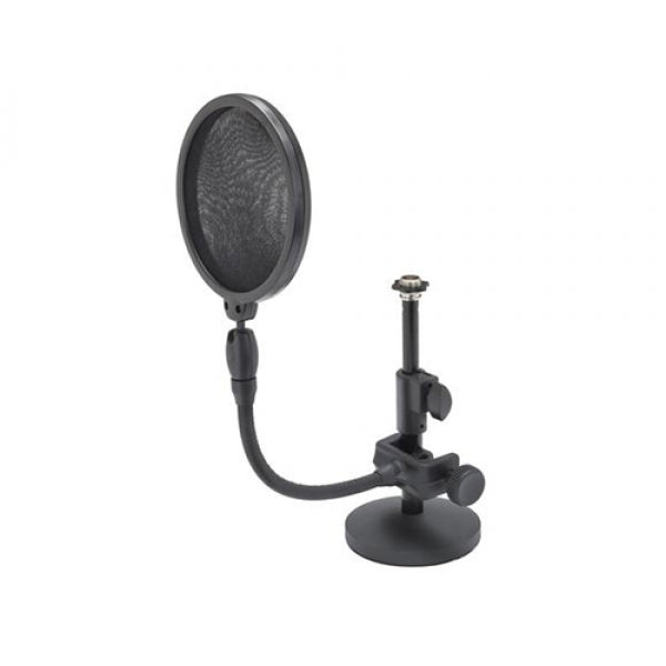 Samson MD2-PS05 Desktop Microphone Stand And Microphone Pop Filter Bundle