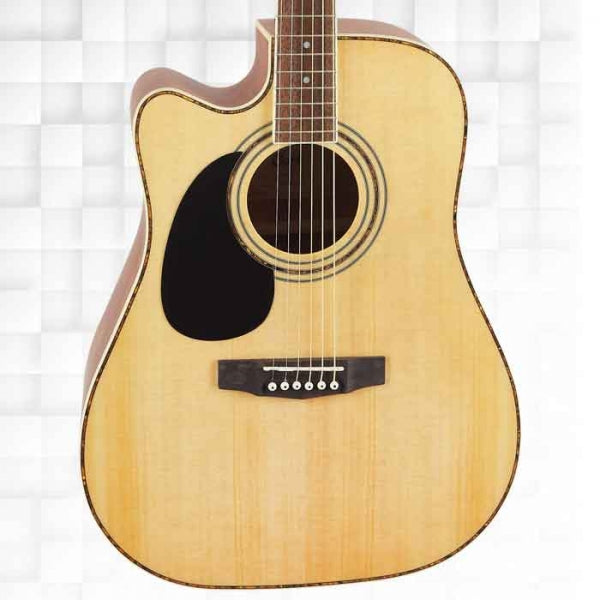 CORT AD880CE LH LEFT HANDED ELECTRO-ACOUSTIC GUITAR WITH BAG - NATURAL SATIN