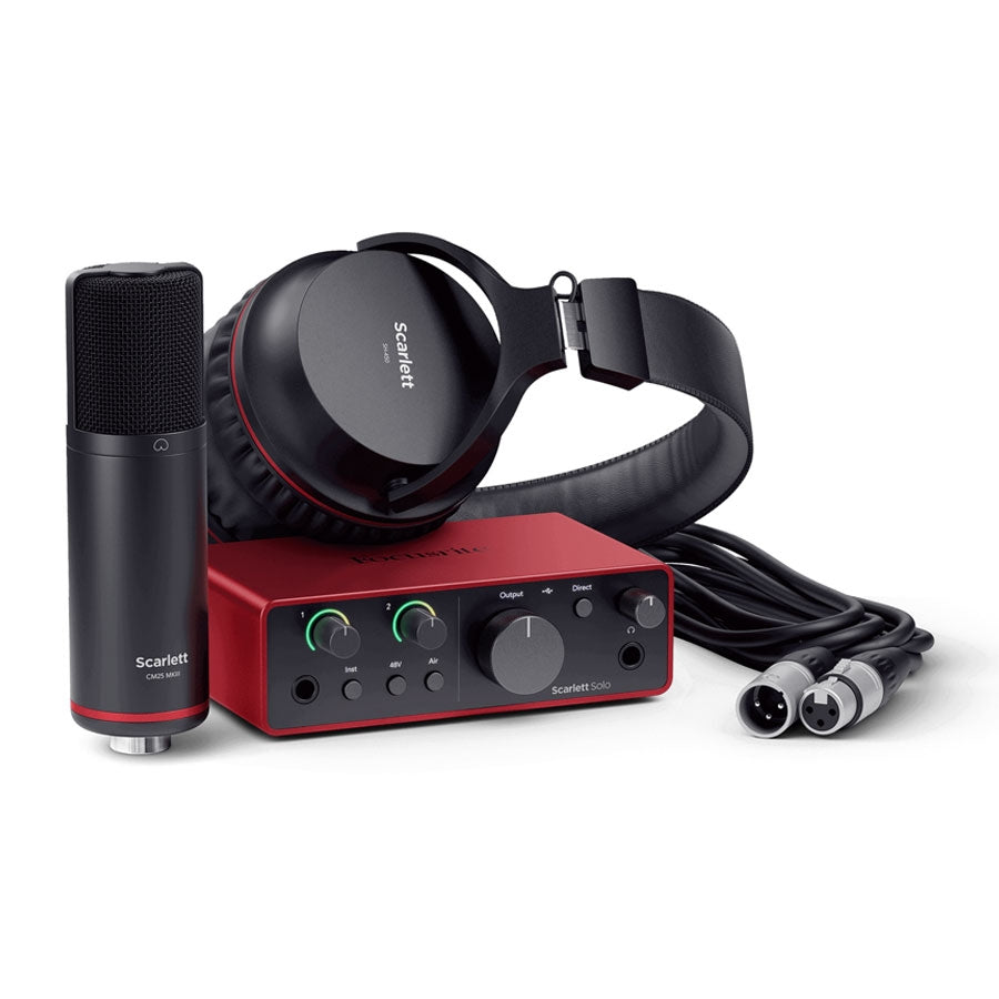 Focusrite Scarlett Solo Studio 4th Generation 2-In, 2-Out USB Audio Interface Recording Bundle