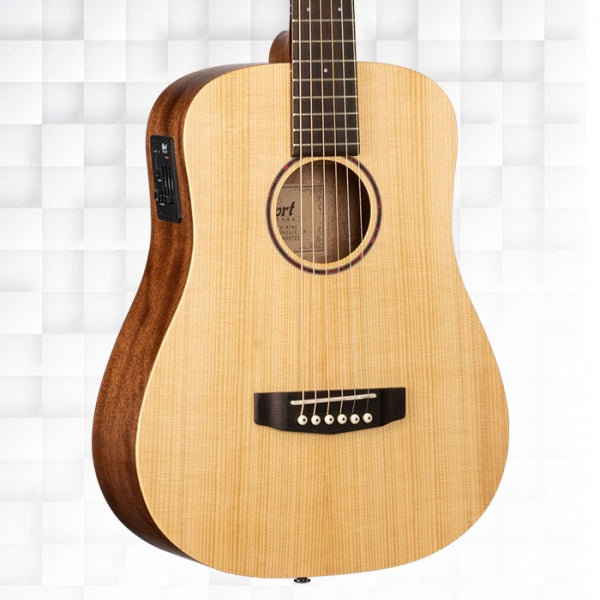 CORT EARTH MINI E ADIRONDACK 3/4 SIZE DREADNOUGHT ELECTRO-ACOUSTIC GUITAR WITH BAG - OPEN PORE