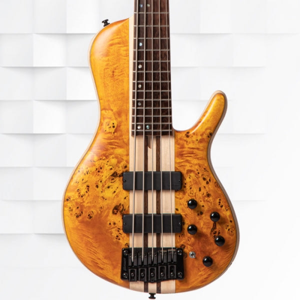 Cort A5 Plus SC Single Cut 5-String Bass Guitar -Amber Open Pore