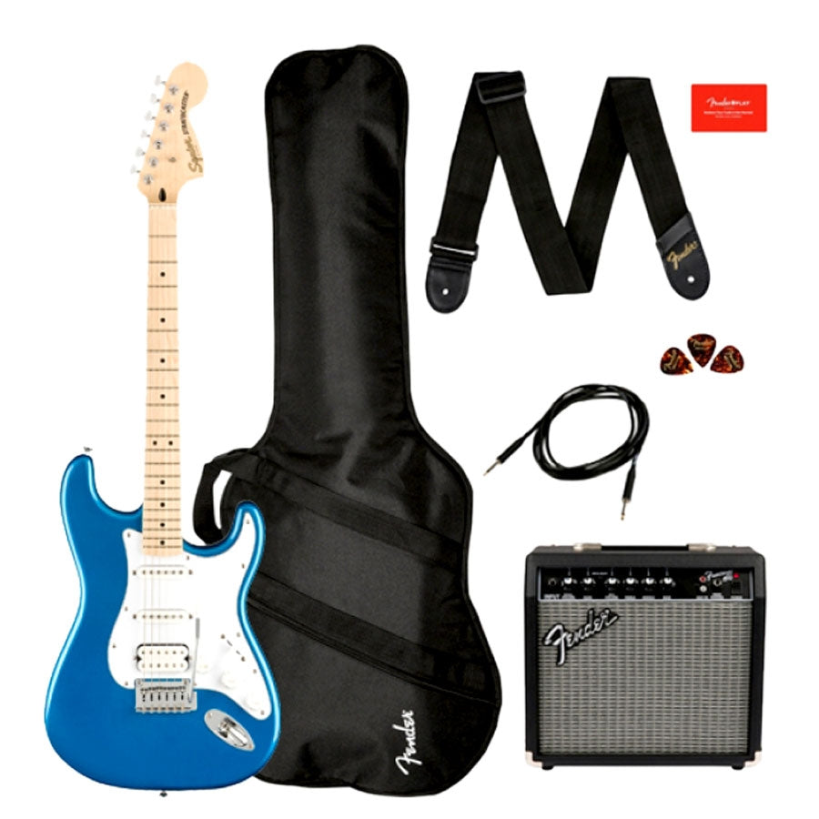 FENDER SQUIER AFFINITY STRATOCASTER HSS LRL ELECTRIC GUITAR PACK 0372820002 - LAKE PLACID BLUE