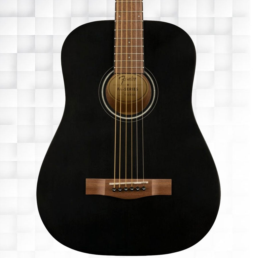 FENDER FA-15 3/4 SCALE WALNUT FINGERBOARD STEEL STRING ACOUSTIC GUITAR - BLACK