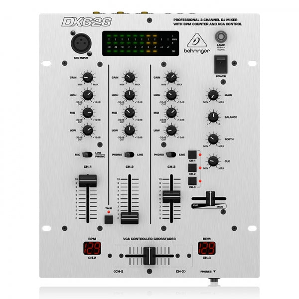 Behringer DX626 Professional 3 Channel DJ Mixer With BPM Counter And VCA Control