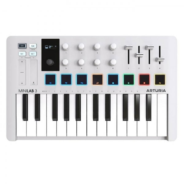 Arturia MiniLab 3 25 Slim-Key Midi Controller - White