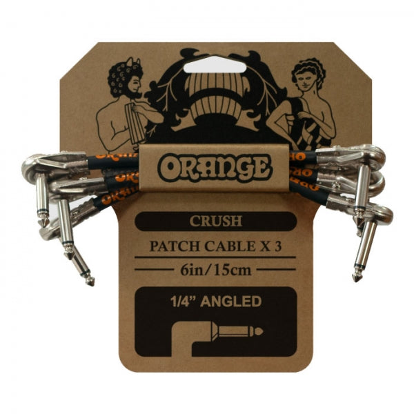 Orange CA038 Crush Right Angle To Right Angle Instrument Cable - 6 Inch (3 Pack)