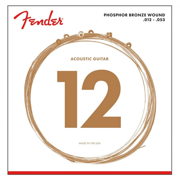 Fender 60L Phosphor Bronze Acoustic Guitar Strings 12-53 Guage