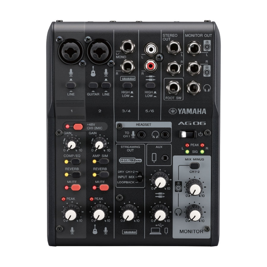 Yamaha AG06MK2 Live Streaming Mixer Black