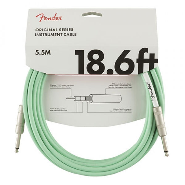 FENDER ORIGINAL SERIES INSTRUMENT CABLE 18.6FT SURF GREEN