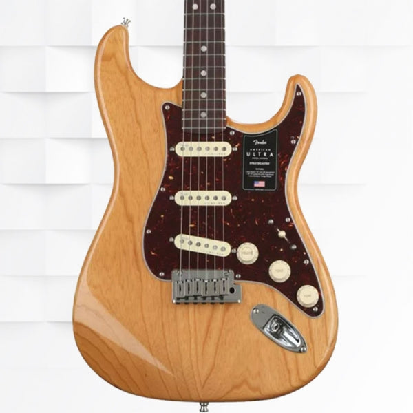 FENDER AMERICAN ULTRA STRATOCASTER SSS ROSEWOOD FINGERBOARD ELECTRIC GUITAR WITH GIG BAG - AGED NATURAL