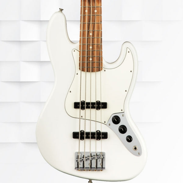 FENDER PLAYER JAZZ BASS V PWT 5-STRING BASS GUITAR - POLAR WHITE 0149953515